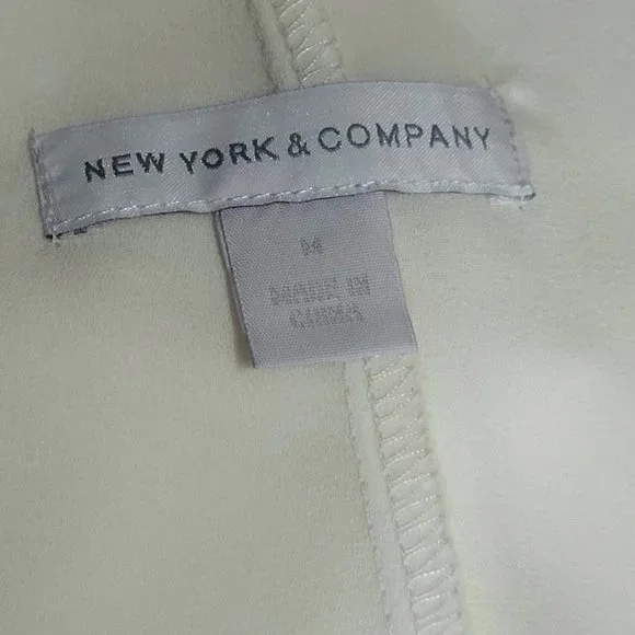 New York & Company White Blouse with 3/4 Cape Sleeve - M - Picture 4 of 4